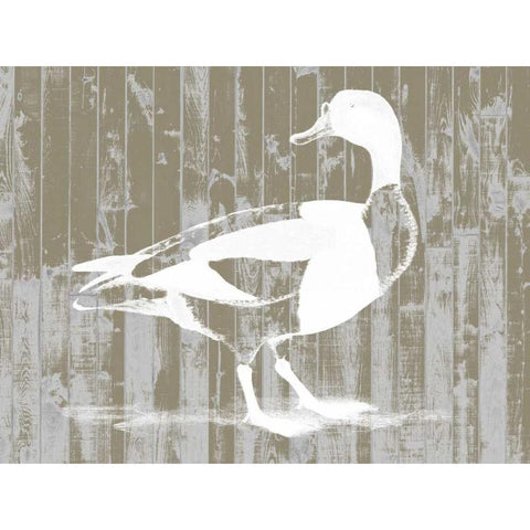 Woodgrain Fowl I Black Modern Wood Framed Art Print with Double Matting by Goldberger, Jennifer