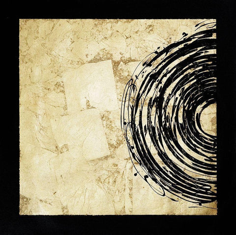 Gold Eclipse I White Modern Wood Framed Art Print with Double Matting by Guthrie, Jenna