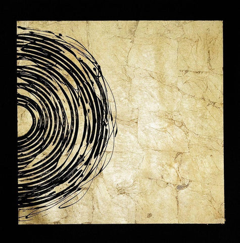 Gold Eclipse II White Modern Wood Framed Art Print with Double Matting by Guthrie, Jenna