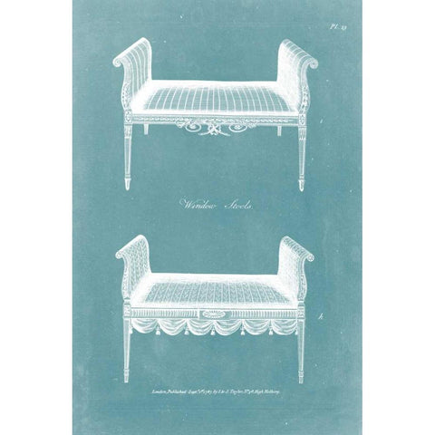 Design for a Window Seat I Black Modern Wood Framed Art Print with Double Matting by Hepplewhite