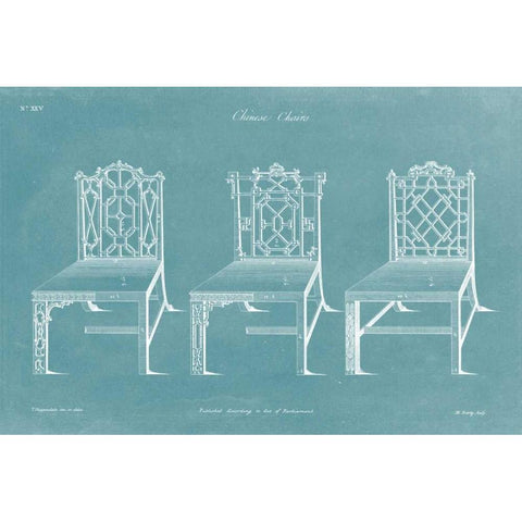 Design for a Chair I Gold Ornate Wood Framed Art Print with Double Matting by Chippendale, Thomas