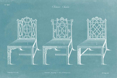 Design for a Chair I Black Ornate Wood Framed Art Print with Double Matting by Chippendale, Thomas