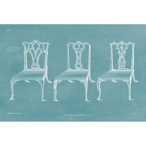 Design for a Chair IV Gold Ornate Wood Framed Art Print with Double Matting by Chippendale, Thomas