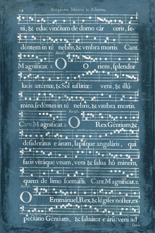 Graphic Songbook IV Black Ornate Wood Framed Art Print with Double Matting by Unknown