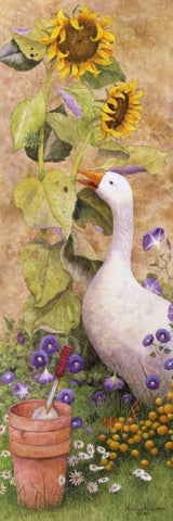 Garden March II White Modern Wood Framed Art Print with Double Matting by Matcham, Marcia