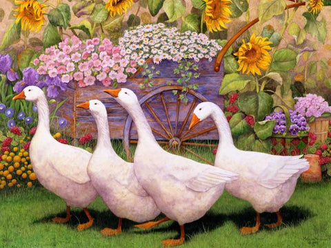 Garden March III White Modern Wood Framed Art Print with Double Matting by Matcham, Marcia