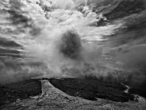 Misty Weather VII Black Ornate Wood Framed Art Print with Double Matting by Henson, Martin