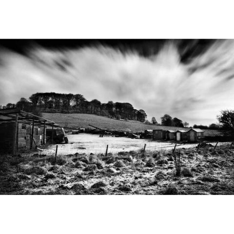 Beyond the Ridge II Black Modern Wood Framed Art Print with Double Matting by Henson, Martin