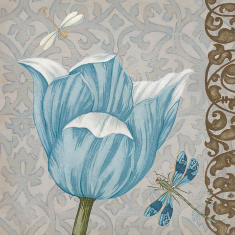 Garden Romance IV Black Modern Wood Framed Art Print with Double Matting by Vess, June Erica