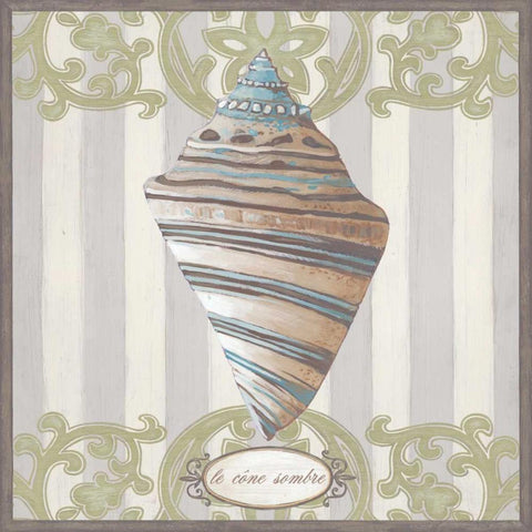 Riviera Shell II White Modern Wood Framed Art Print by Vess, June Erica