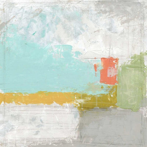 Coastal Quadrant II Black Modern Wood Framed Art Print with Double Matting by Vess, June Erica