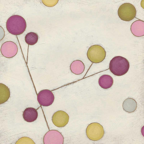 Molecular Blossoms II White Modern Wood Framed Art Print with Double Matting by Vess, June Erica