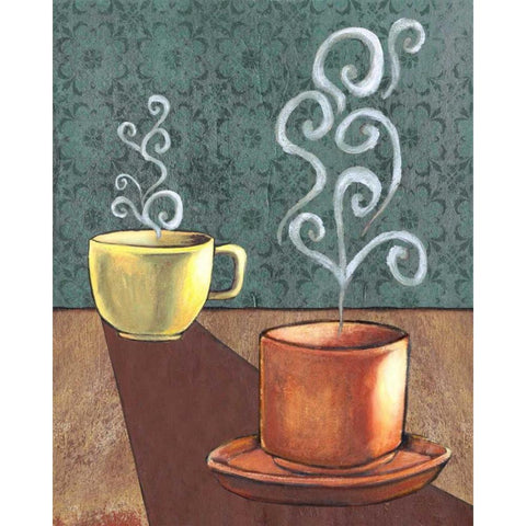 Good Morning Mugs II White Modern Wood Framed Art Print by Popp, Grace