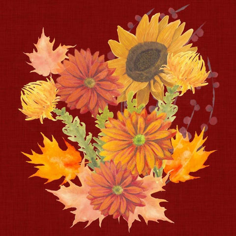 Autumn Floral II Black Modern Wood Framed Art Print with Double Matting by Popp, Grace