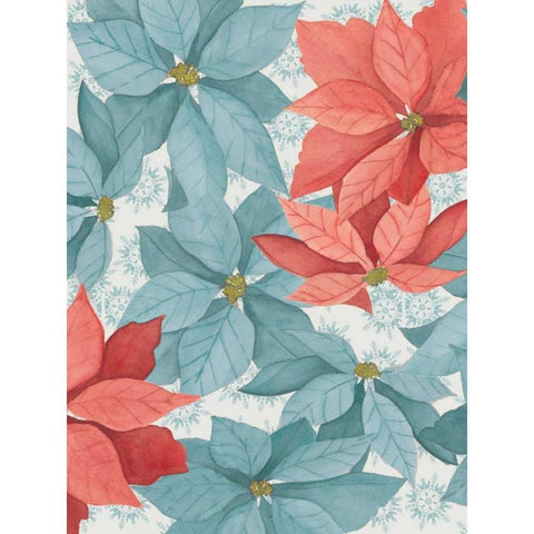 Christmas Poinsettia I Black Modern Wood Framed Art Print with Double Matting by Popp, Grace