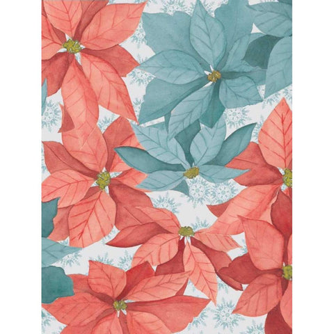 Christmas Poinsettia II Black Modern Wood Framed Art Print with Double Matting by Popp, Grace