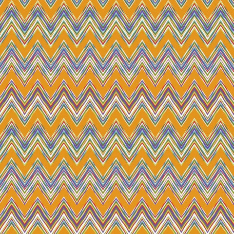 Chevron Waves I Gold Ornate Wood Framed Art Print with Double Matting by Hoffman, Katia