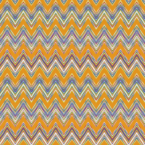 Chevron Waves I Black Ornate Wood Framed Art Print with Double Matting by Hoffman, Katia