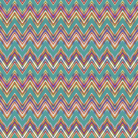 Chevron Waves II White Modern Wood Framed Art Print with Double Matting by Hoffman, Katia