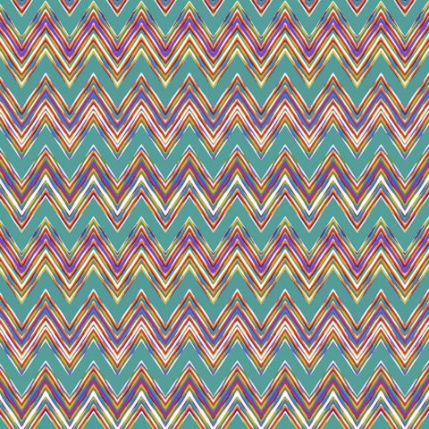 Chevron Waves II Black Modern Wood Framed Art Print with Double Matting by Hoffman, Katia
