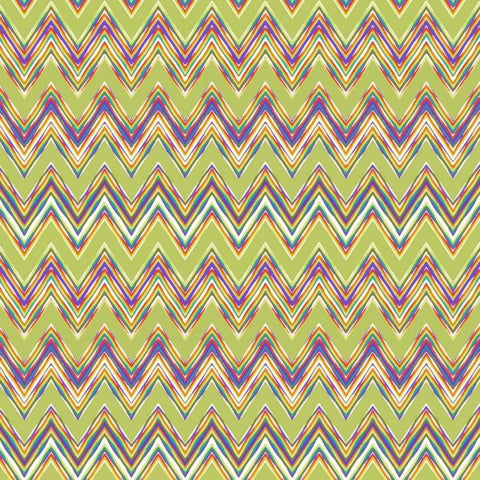 Chevron Waves V White Modern Wood Framed Art Print by Hoffman, Katia