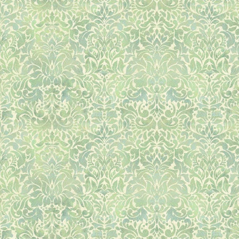 Downton Damask II White Modern Wood Framed Art Print with Double Matting by Hoffman, Katia