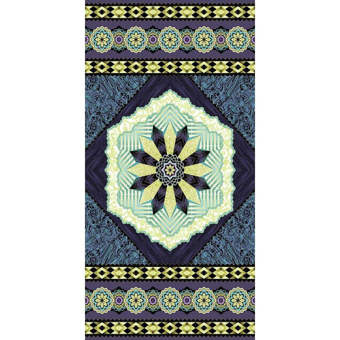 Endeavour Panel I Black Modern Wood Framed Art Print with Double Matting by Hoffman, Katia