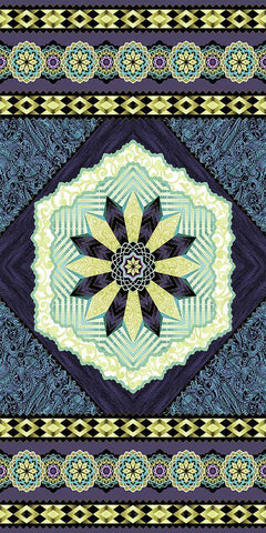 Endeavour Panel I Black Ornate Wood Framed Art Print with Double Matting by Hoffman, Katia