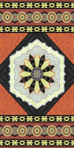 Endeavour Panel II Black Ornate Wood Framed Art Print with Double Matting by Hoffman, Katia