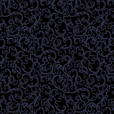 Vintage Calico VIII Black Modern Wood Framed Art Print by Hoffman, Katia