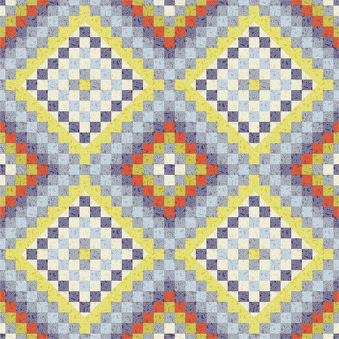 Vintage Geo III White Modern Wood Framed Art Print with Double Matting by Hoffman, Katia