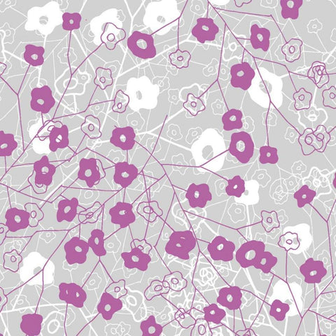 Cottage Rose Garden V White Modern Wood Framed Art Print with Double Matting by Benyon, Ali