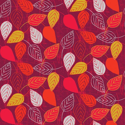 Red Fall VII White Modern Wood Framed Art Print with Double Matting by Benyon, Ali