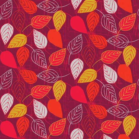 Red Fall VII White Modern Wood Framed Art Print by Benyon, Ali