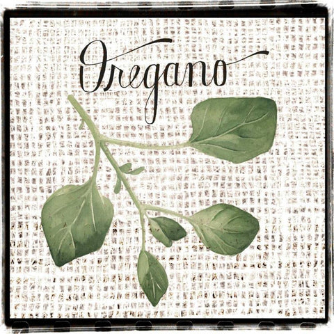 Burlap Herbs II Black Ornate Wood Framed Art Print with Double Matting by Popp, Grace