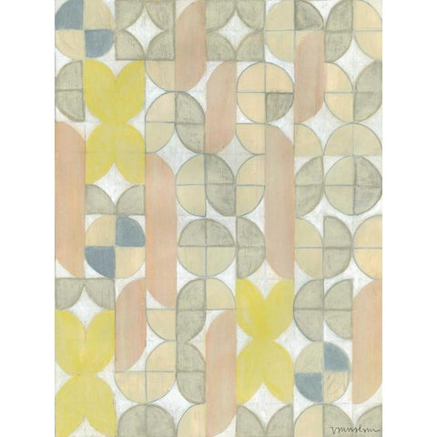 Radius Tile I Black Modern Wood Framed Art Print with Double Matting by Lam, Vanna