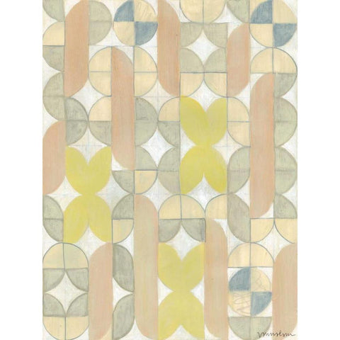 Radius Tile II Black Modern Wood Framed Art Print with Double Matting by Lam, Vanna