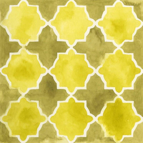 Watercolor Tiles VIII White Modern Wood Framed Art Print by Vess, June Erica