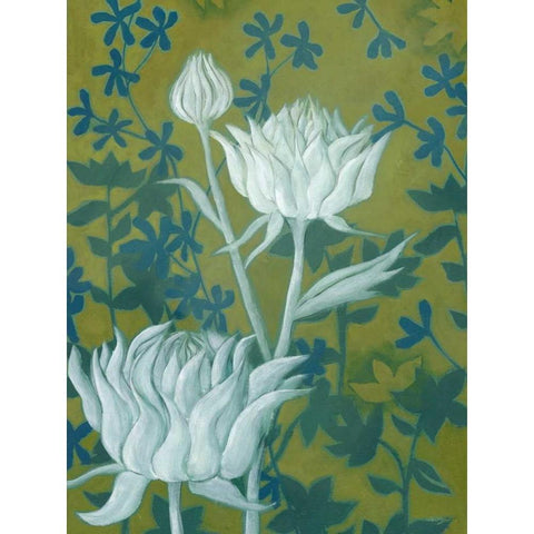 Wild Chrysanthemums II White Modern Wood Framed Art Print by Popp, Grace