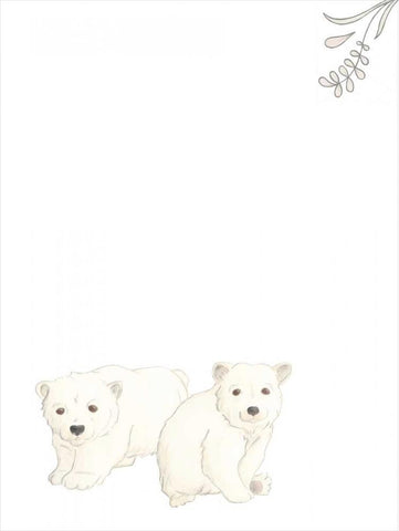 Baby Animals II White Modern Wood Framed Art Print with Double Matting by Vess, June Erica