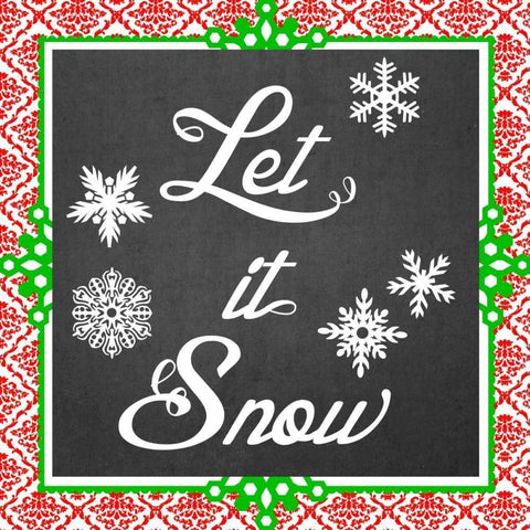 Let it Snow II Gold Ornate Wood Framed Art Print with Double Matting by Vess, June Erica