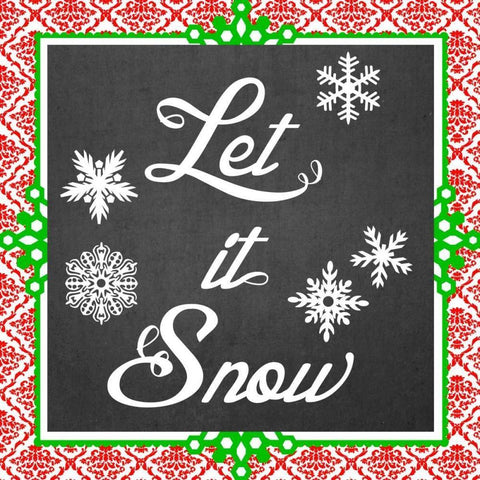 Let it Snow II White Modern Wood Framed Art Print with Double Matting by Vess, June Erica