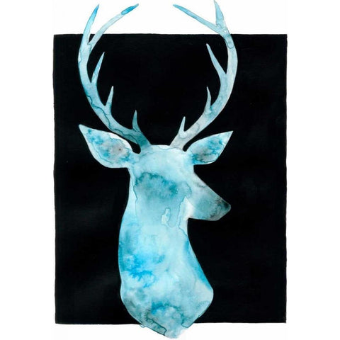 White Tail Bust I White Modern Wood Framed Art Print by Popp, Grace