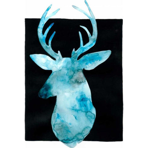 White Tail Bust II White Modern Wood Framed Art Print by Popp, Grace