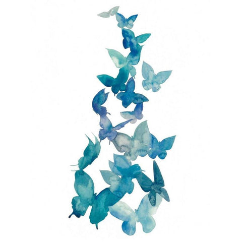 Butterfly Falls II Black Modern Wood Framed Art Print with Double Matting by Popp, Grace