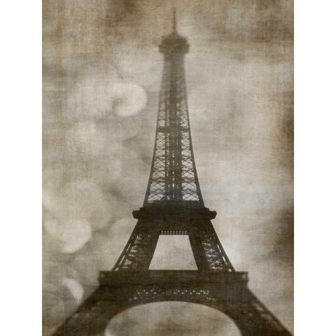 Vintage Eiffel I Black Modern Wood Framed Art Print with Double Matting by Malek, Honey