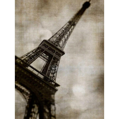 Vintage Eiffel II Black Modern Wood Framed Art Print with Double Matting by Malek, Honey