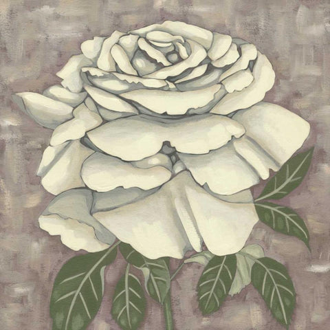 Silver Rose II White Modern Wood Framed Art Print by Zarris, Chariklia