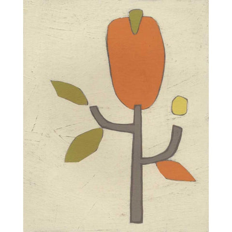 Simple Stems I White Modern Wood Framed Art Print by Vess, June Erica