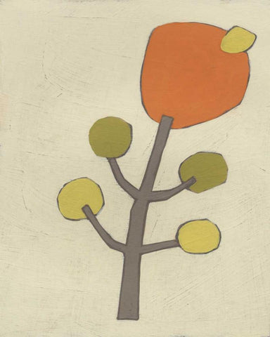 Simple Stems VII Black Ornate Wood Framed Art Print with Double Matting by Vess, June Erica